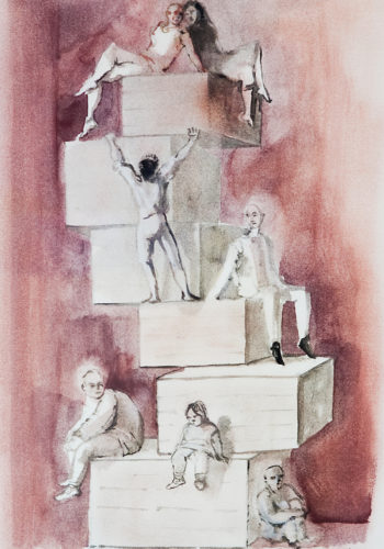 D84 LA TOUR_1968_aquarelle et encre_43x31cm